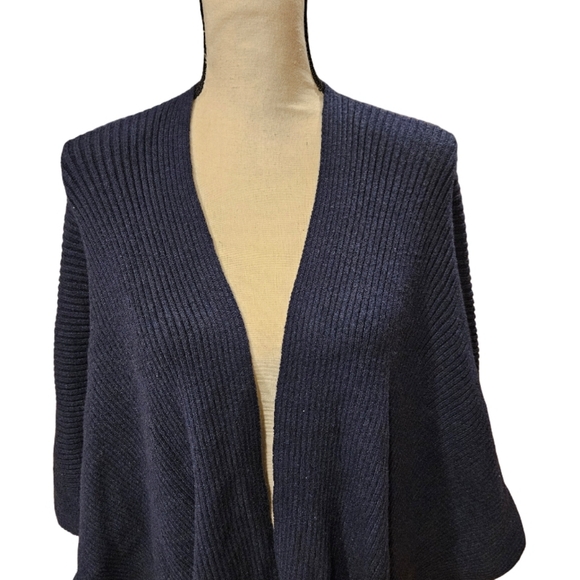 Time And Tru Navy Blue Women's Poncho - Picture 3 of 7